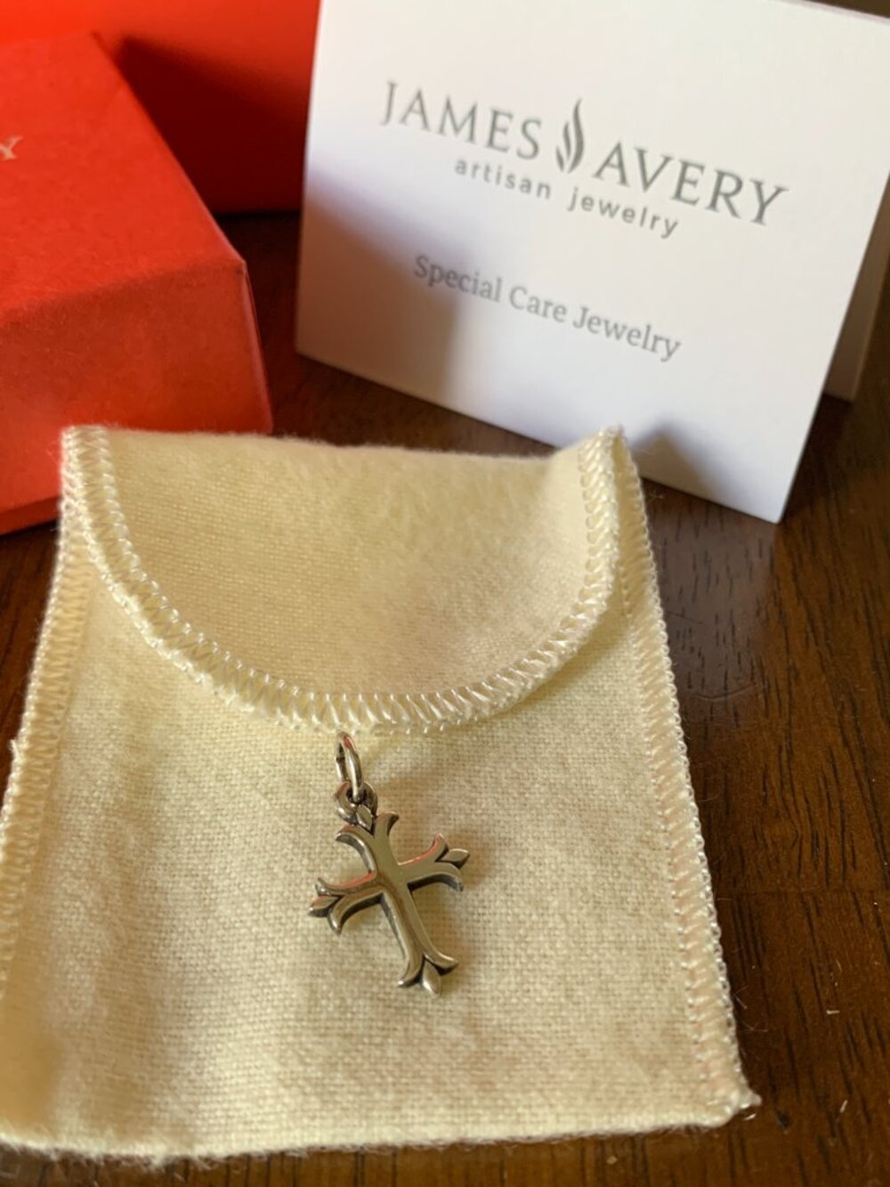 James Avery Retired Sterling Silver Fleuree Cross Charm/Pendant .925